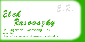 elek rasovszky business card